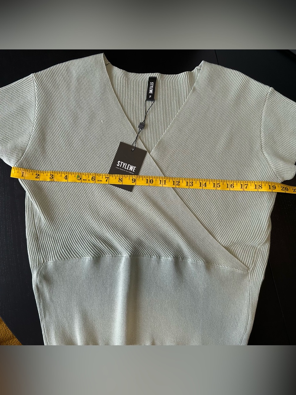 BNWT STYLEWE Sage Green Ribbed V-Neck Capsule Wardrobe Career Wear Size XL - Picture 5 of 6